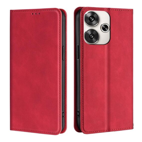 Per Xiaomi Redmi Turbo 3 5G Custodia per telefono in pelle magnetica Skin Feel (rossa)