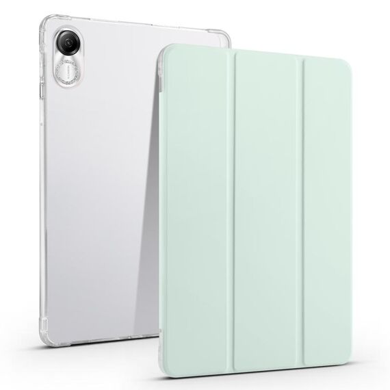 Per Xiaomi Redmi Pad Pro 12.1 Custodia per tablet in pelle Smart TPU trasparente a 3 pieghe con slot per penna (verde chiaro)