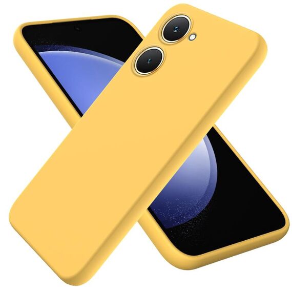 Per vivo Y18 / Y18e 4G Custodia protettiva a copertura totale antigoccia in silicone liquido a tinta unita (giallo)