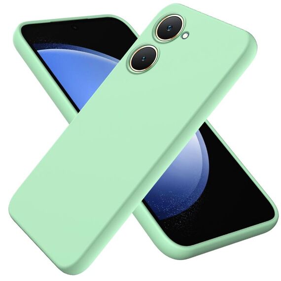 Per vivo Y18 / Y18e 4G Custodia protettiva a copertura totale antigoccia in silicone liquido a tinta unita (verde)