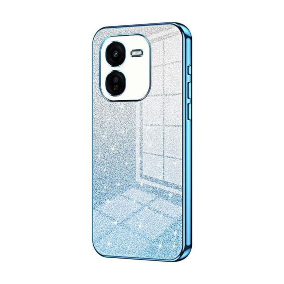 Per vivo iQOO Z9x Custodia per telefono elettrolitico con polvere glitterata sfumata (blu)