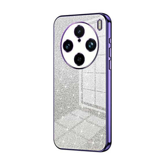 Custodia per telefono elettrolitico in polvere glitter sfumata per vivo X100s Pro (viola)
