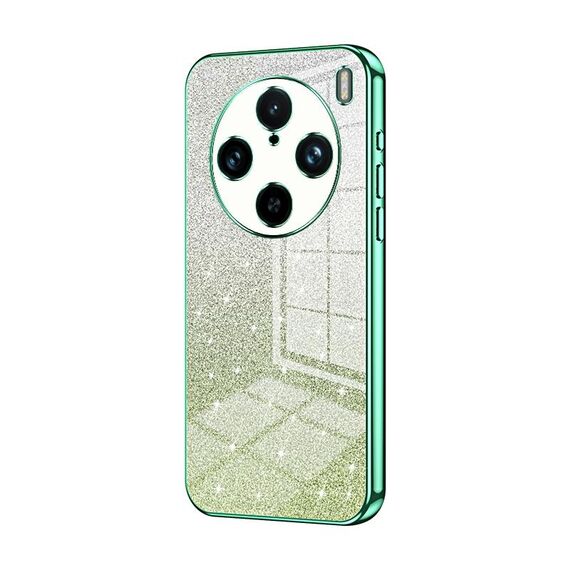 Custodia per telefono elettrolitico in polvere glitterata sfumata per vivo X100s Pro (verde)