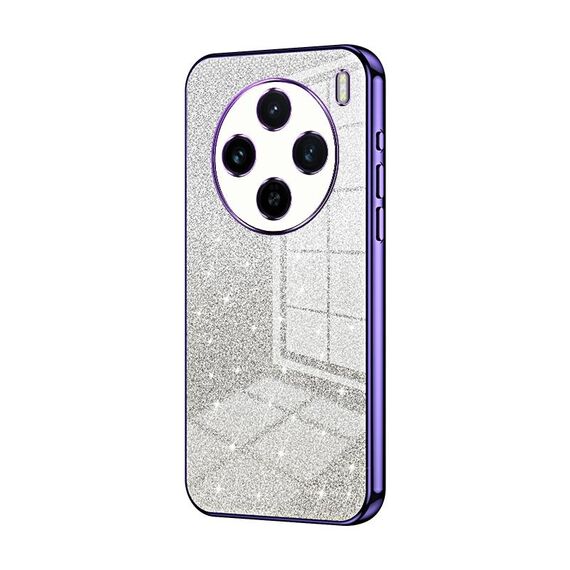 Custodia per telefono elettrolitico in polvere glitter sfumata per vivo X100s (viola)