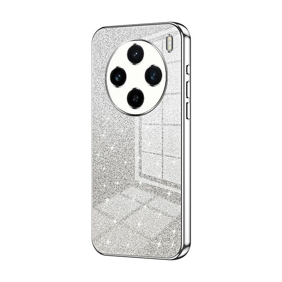 Custodia per telefono elettrolitico in polvere glitterata sfumata per vivo X100s (argento)