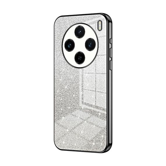 Custodia per telefono elettrolitico in polvere glitterata sfumata per vivo X100s (nera)