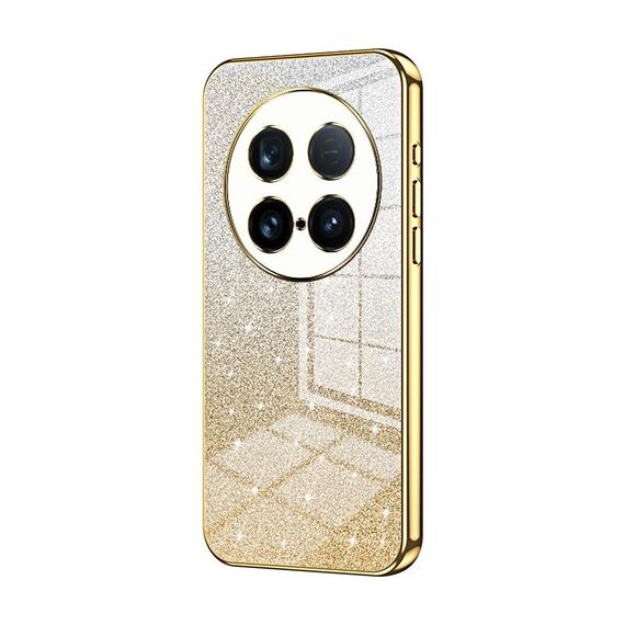 Custodia per telefono elettrolitico in polvere glitterata ultra gradiente per vivo X100 (oro)