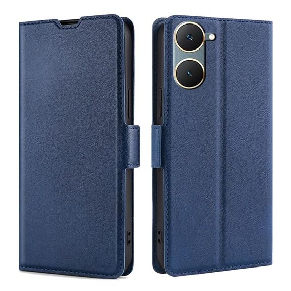 Per vivo Y03 4G Custodia per telefono in pelle con vibrazione orizzontale ultrasottile con fibbia laterale a tensione (blu)