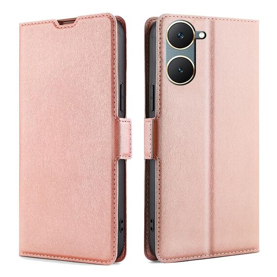 Per vivo Y03 4G Custodia per telefono in pelle con vibrazione orizzontale con fibbia laterale ultrasottile (oro rosa)