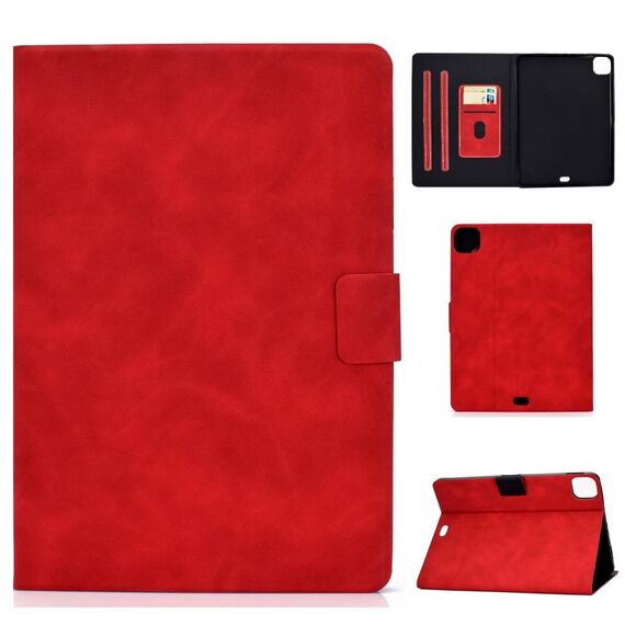 Custodia Smart Tablet in pelle con texture vacchetta per iPad Pro 11 2024 (rossa)
