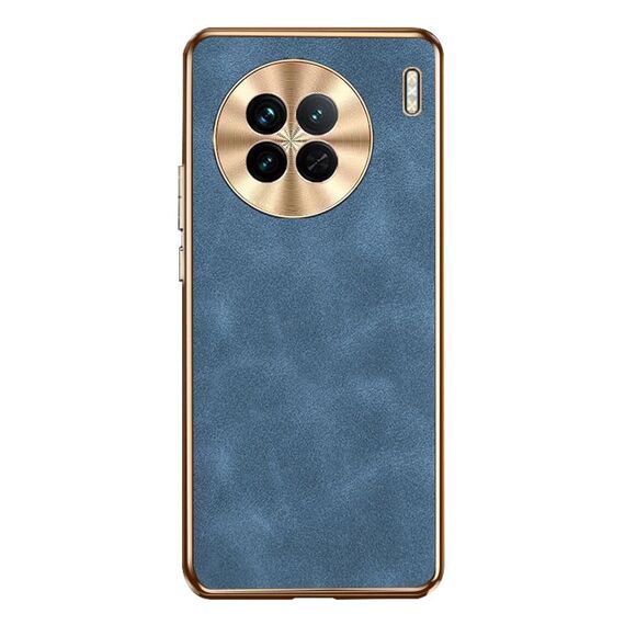 Custodia per telefono in pelle di agnello galvanica per vivo X90 (blu)