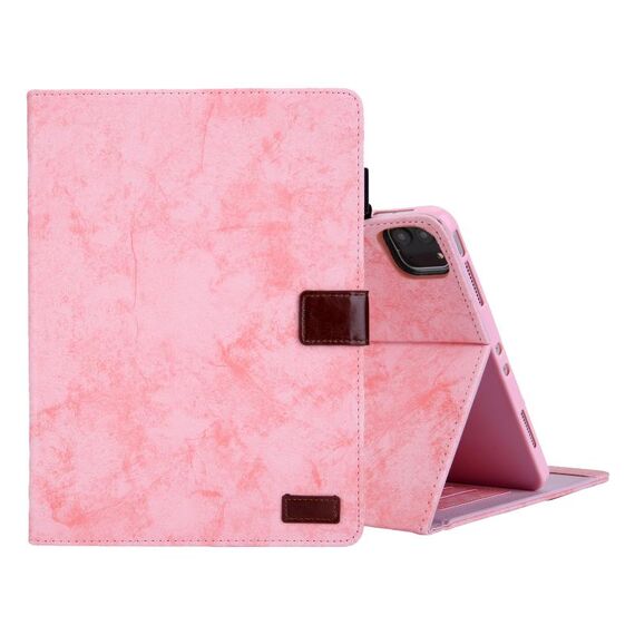 Custodia per tablet in pelle con trama in tessuto per iPad Pro 11 2024 (rosa)