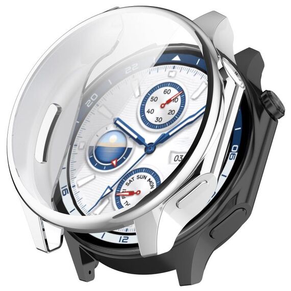 Per OPPO Watch X / OnePlus Watch 2 Custodia protettiva per orologio elettrolitico in TPU a copertura totale (Argento)