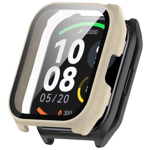 Per Xiaomi HayLou Smart Watch 2 Pro PC + Custodia protettiva per orologio integrata con pellicola temperata (bianco avorio)