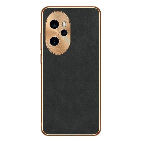 Custodia per telefono in pelle di agnello galvanica per Honor 100 Pro (nera)