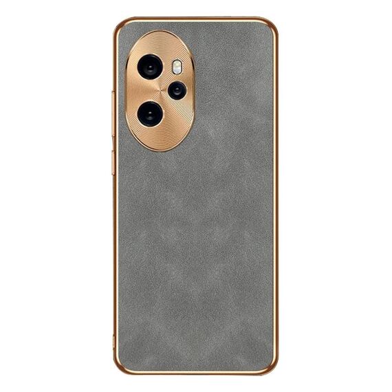 Custodia per telefono in pelle di agnello galvanica per Honor 100 Pro (grigia)