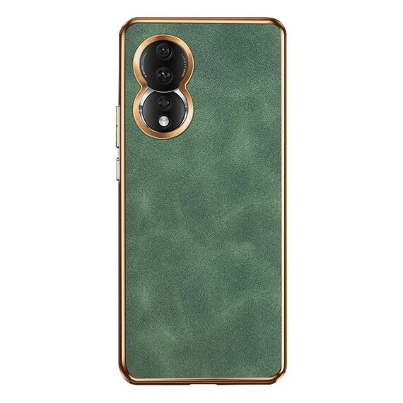 Custodia per telefono in pelle di agnello galvanica per Honor 80 (verde)