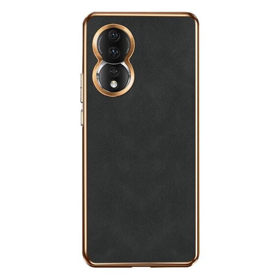 Custodia per telefono in pelle di agnello galvanica per Honor 80 (nera)