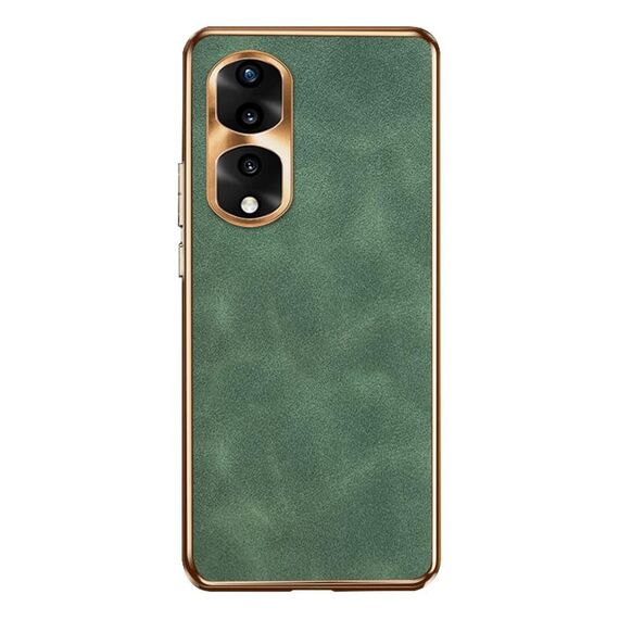 Custodia per telefono in pelle di agnello galvanica per Honor 70 Pro (verde)