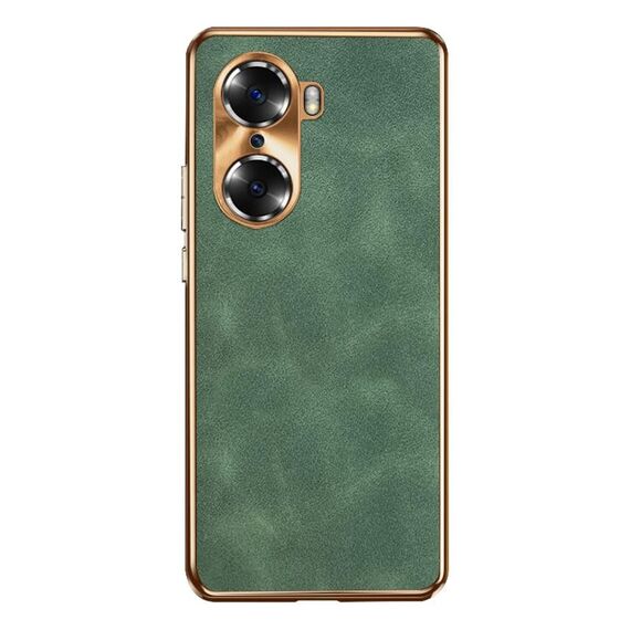 Custodia per telefono in pelle di agnello galvanica per Honor 60 (verde)