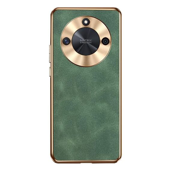 Custodia per telefono in pelle di agnello galvanica per Honor X50 (verde)