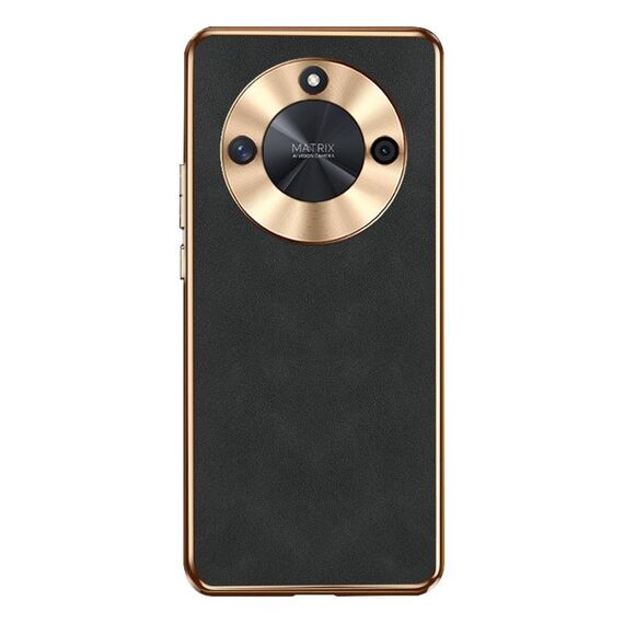 Custodia per cellulare in pelle di agnello galvanica per Honor X50 (nera)