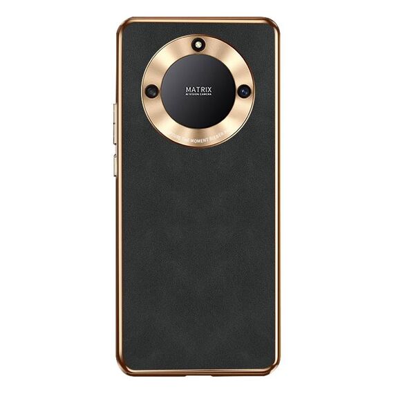 Custodia per telefono in pelle di agnello galvanica per Honor X40 (nera)