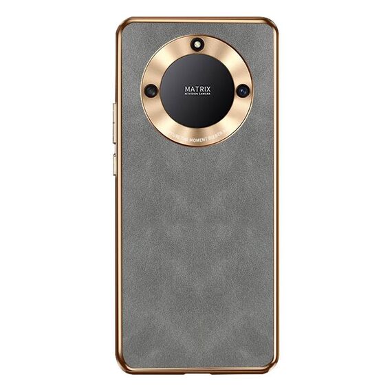 Custodia per telefono in pelle di agnello galvanica per Honor X40 (grigio)