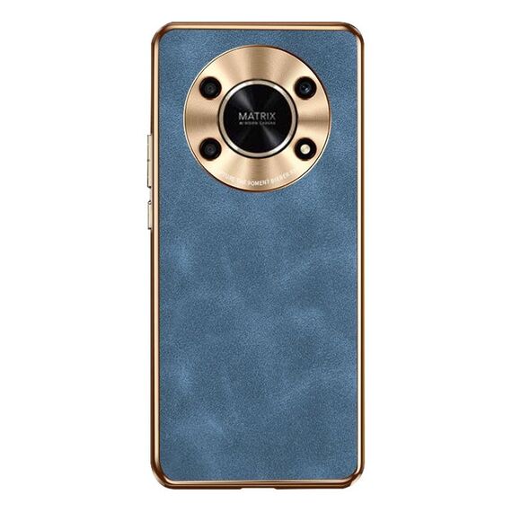 Custodia per cellulare in pelle di agnello galvanica per Honor X30 (blu)