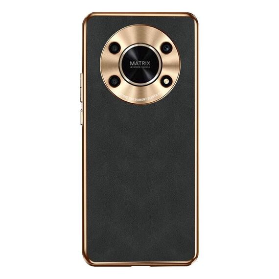 Custodia per telefono in pelle di agnello galvanica per Honor X30 (nera)