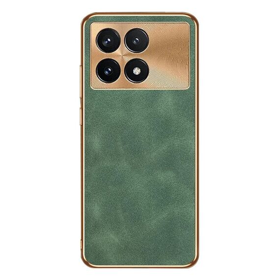 Per Xiaomi Redmi K70 Pro Custodia per telefono in pelle di agnello galvanica (verde)