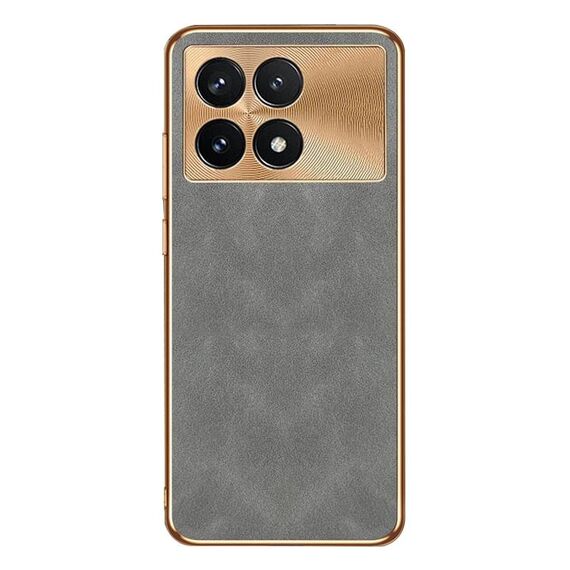 Per Xiaomi Redmi K70 Pro Custodia per telefono in pelle di agnello galvanica (grigio)
