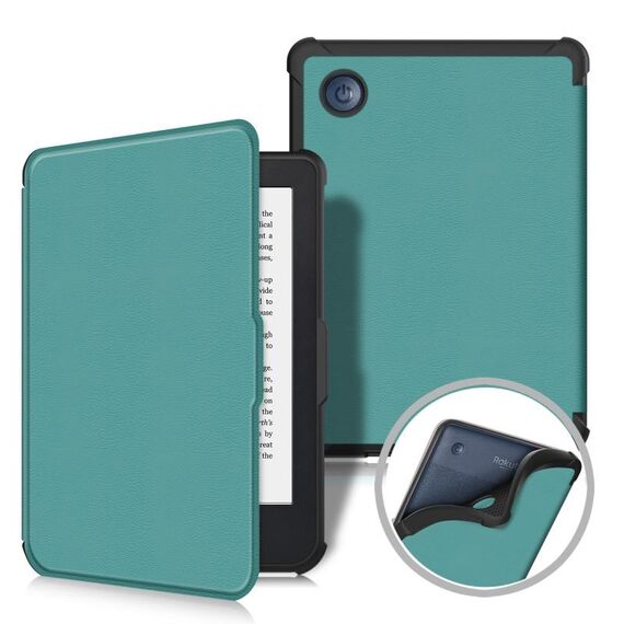 Per KOBO Clara Color 2E 2022 Custodia per tablet intelligente in pelle TPU con tensione di colore solido (verde scuro)