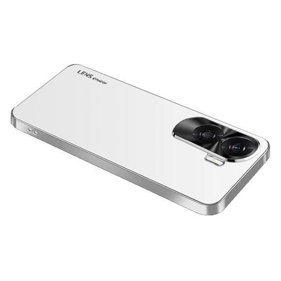 Custodia per telefono in acrilico galvanico satinato per Honor X50i AG (bianco argento)
