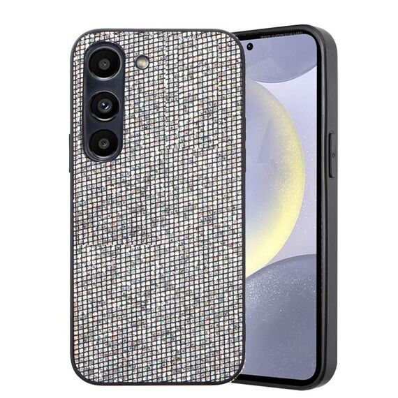 Per Samsung Galaxy S23 5G Custodia per telefono ibrida in TPU con polvere glitterata (Argento)