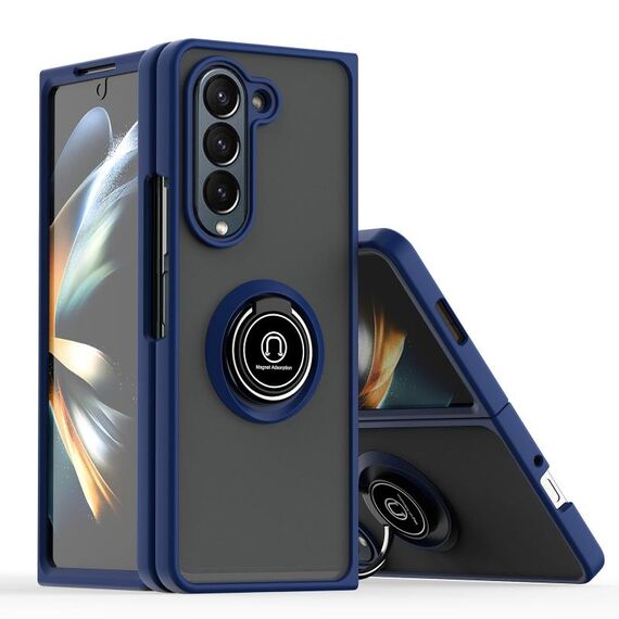 Per Samsung Galaxy Z Fold6 Q Shadow 1 serie TPU + custodia per PC con anello (blu reale)
