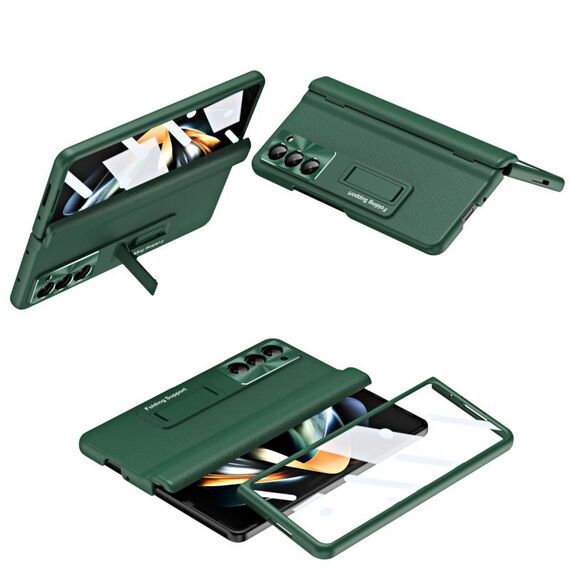 Per Samsung Galaxy Z Fold6 5G Custodia per telefono pieghevole in pelle con membrana integrata e cerniera integrata (verde)