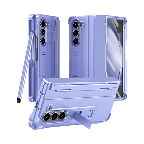 Per Samsung Galaxy Z Fold6 5G Diamond Case-film Cerniera integrale Custodia antiurto per telefono con penna (Viola)