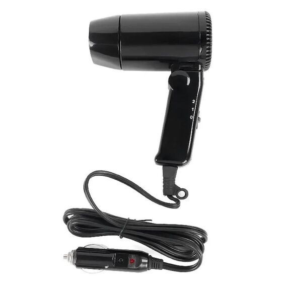 Asciugacapelli portatile multifunzione da esterno per auto 12V (nero)