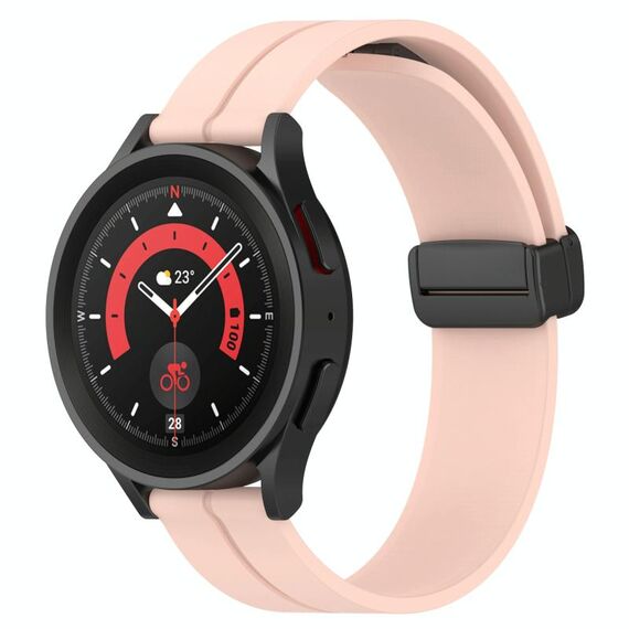 Per Huawei Watch 2 Cinturino per orologio in silicone con chiusura magnetica in tinta unita da 20 mm (rosa)