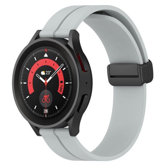 Per Huawei Watch 2 Cinturino per orologio in silicone con chiusura magnetica in tinta unita da 20 mm (grigio)