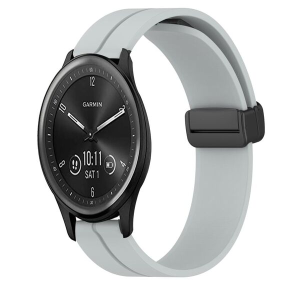 Per Garmin Vivomove Sport 20mm Cinturino in silicone con chiusura magnetica in tinta unita (grigio)