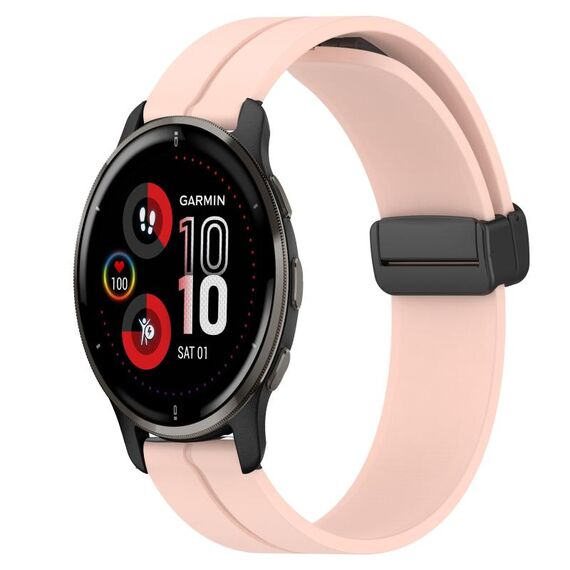 Per Garmin Venu 2 Plus 20mm Cinturino in silicone con chiusura magnetica in tinta unita (rosa)