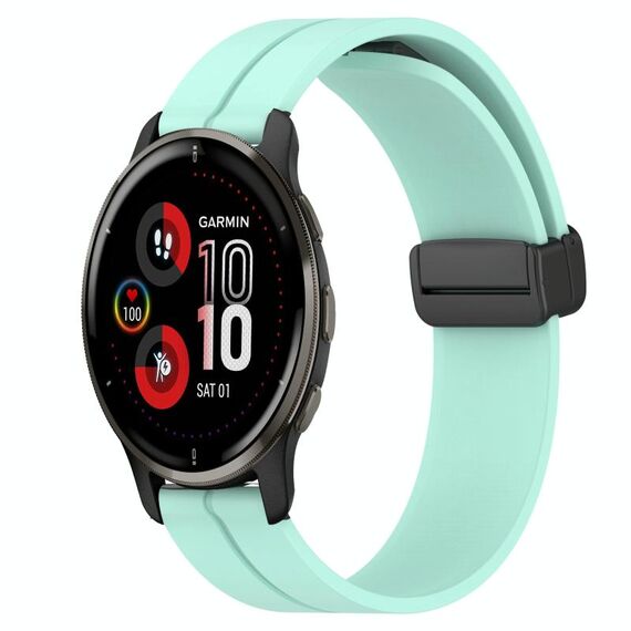 Per Garmin Venu 2 Plus 20mm Cinturino in silicone con chiusura magnetica in tinta unita (verde acqua)
