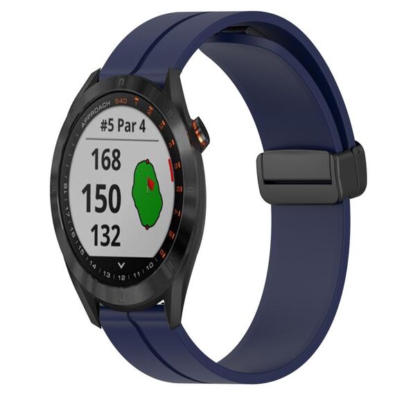 Per Garmin Approach S40 Cinturino per orologio in silicone con chiusura magnetica in tinta unita da 20 mm (blu notte)