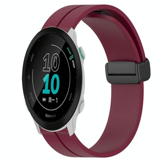 Per Garmin Forerunner 158 Cinturino in silicone con chiusura magnetica da 20 mm (rosso vino)