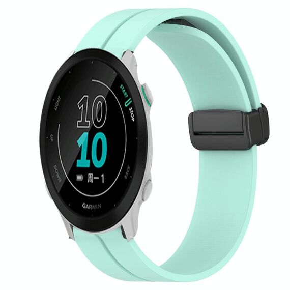 Per Garmin Forerunner 158 Cinturino in silicone con chiusura magnetica da 20 mm (verde acqua)