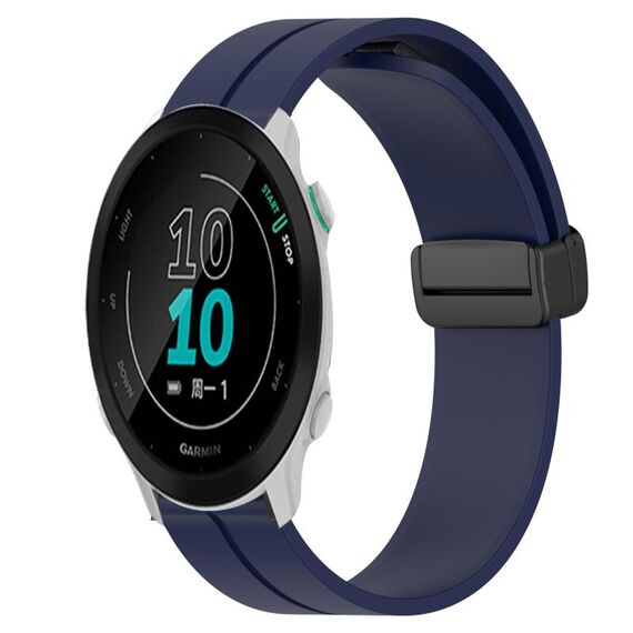 Per Garmin Forerunner 158 Cinturino in silicone con chiusura magnetica da 20 mm (blu notte)