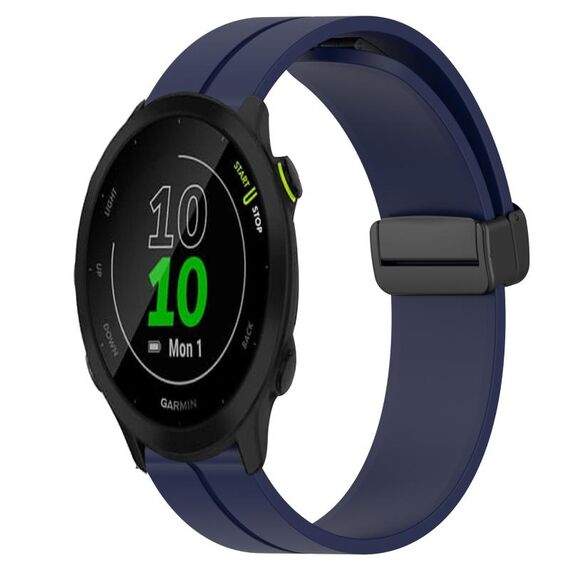 Per Garmin Forerunner 55 20mm cinturino in silicone con chiusura magnetica in tinta unita (blu notte)