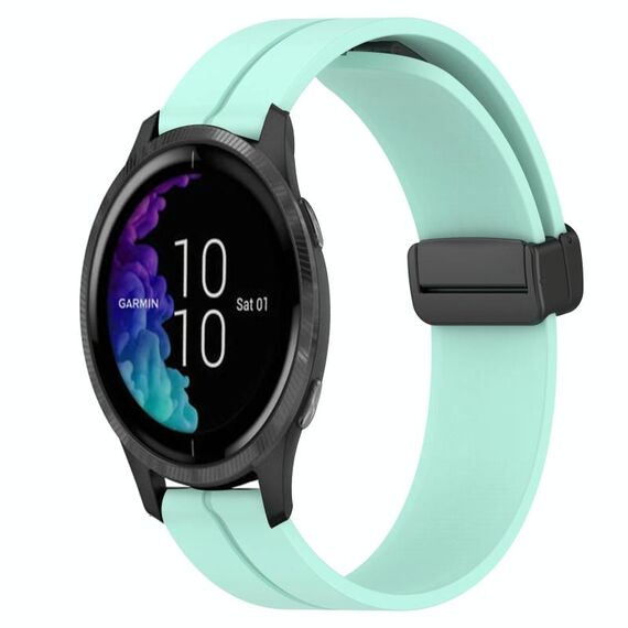 Per Garmin Venu 20mm Cinturino magnetico in silicone con chiusura magnetica (verde acqua)